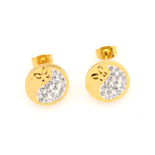 Cheap wholesale gold round stud earrings,dubai gold stud earrings jewelry